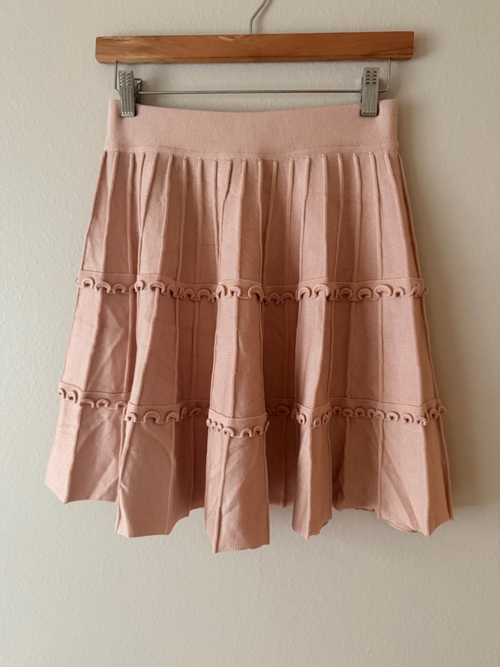 Simplee women’s dusty rose Pink Pleated Knit Skirt
